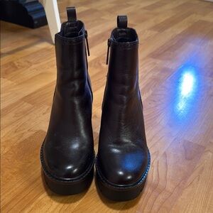 Elegant Dark Brown Leather Ankle Boots